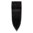 24 Inch Clip in Hair Extensions 100% Human Hair 80g Thin 8 Pcs 18 Clips Standard Weft Long Straight Clip on Human Hairpieces for Women Beauty Balayage