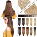 S-noilite 26 Inches(66cm) Long Straight Full Head Clip in Hair Extensions 8 Piece 18 Clips Hairpiece USA Local Post (Dark Red) S-noilite