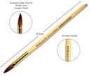 Beaute Galleria 3 Pieces Kolinsky Sable Oval Acrylic Nail Art Brush Set, Manicure Detail Painting Nail Art Pen (Size 4, 8, 10) BEAUTÉ GALLERIA