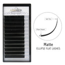 LASHVIEW SUPER MATTE Split Tips Flat Mink Black Ellipse Eyelash Extension Thickness 0.20mm C Curl Length 14mm Extremely Soft Application-friendly Semi-permanent Individual Lashes For Salon Use LASHVIEW