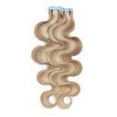 24 Inch Tape in Human Hair Extensions Highlight Wavy Thin Hair 100g 40pcs/pack Seamless Skin Weft Glue in Body Wave Human Hairpieces Balayage