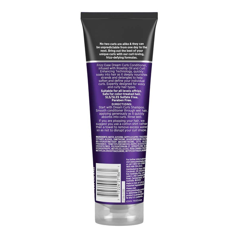 John Frieda Frizz Ease Dream Curls Curly Hair Conditioner, SLS/SLES Sulfate-Free , For Natural Curly Hair, 8.45 Fl Oz (2 Pack) John Frieda