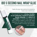 5 Second Nail Wrap Glue, Fix Splits, Cracks On Natural Nails and Full Cover Nails, Tips, Wraps 2 g, 3 count IBD