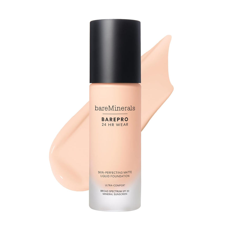 bareMinerals Barepro Performance Wear Liquid Foundation SPF 20, Breathable Makeup for Face, Full Coverage, 24HR Wear, Natural Matte Finish, Vegan Infinity Warehouse