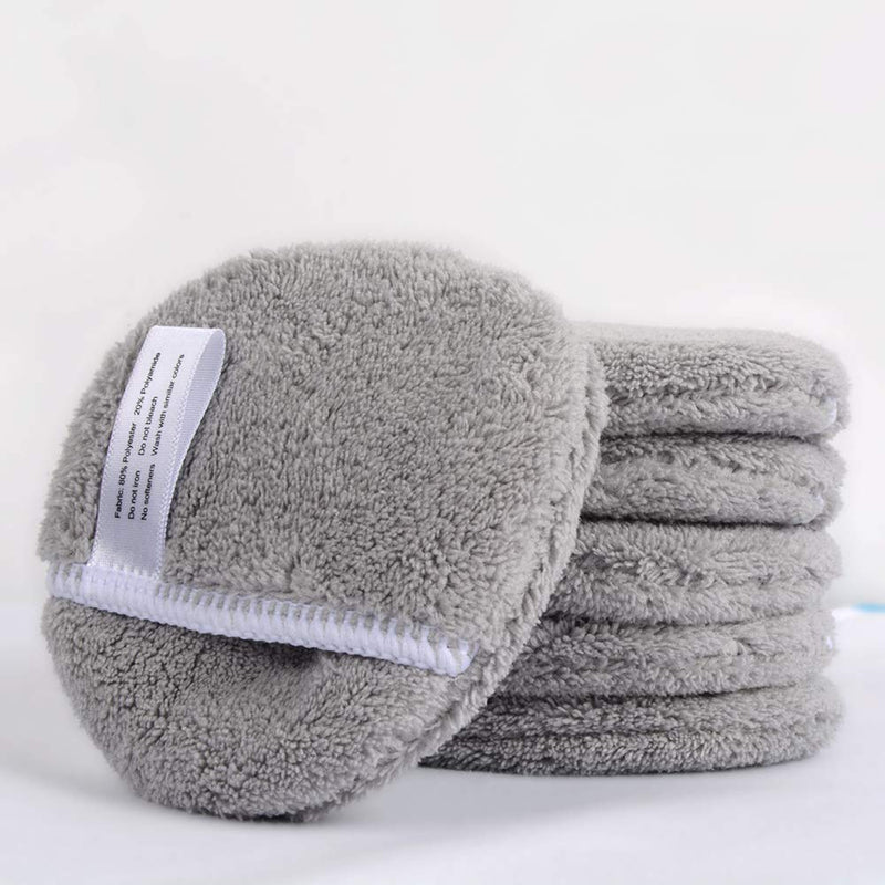 Sunland Reusable Makeup Remover Pads For Face,Eye,Lips 6 Pack Microfiber Face Cleansing Gloves Washable Makeup Removal Cloth With Laundry Bag Rounds Pads SUNLAND