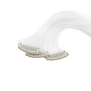 SWACC 12 Pcs Curly Wavy One Color Party Highlights Clip on in Hair Extensions Colored Hair Streak Synthetic Hairpieces (White) SWACC