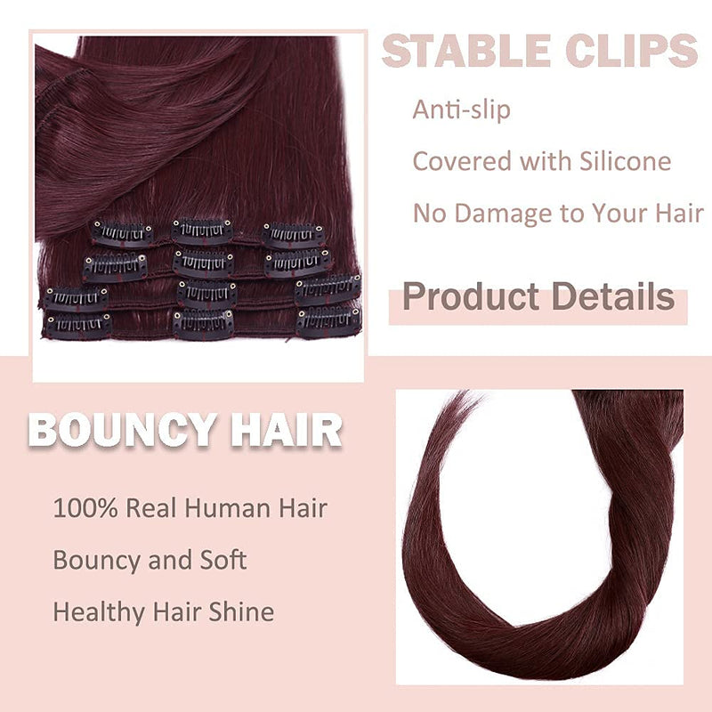 Hairro 100% Real Human Hair Clip in Hair Extensions 24 Inch Long