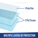 3 Ply 13 x 18 Green Tattoo Piercing Disposable Waterproof Patient Dental Bibs, 125 Pack PlastCare USA