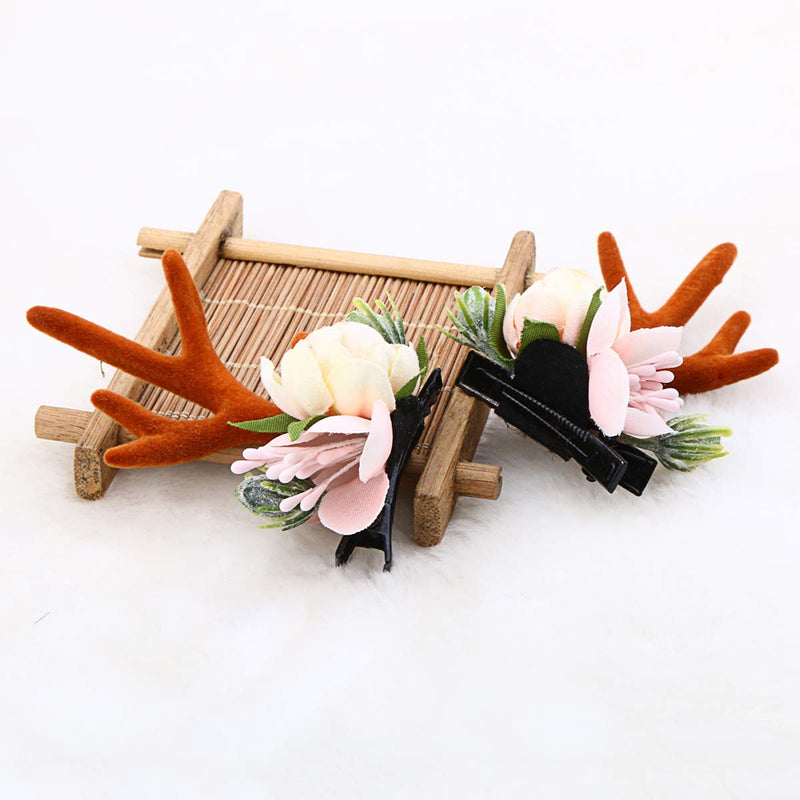Christmas Deer Antlers Headband Hair Clips Hair Hoop Girl Beauty Headdress Reindeer Antler Headband Cute Deer Headband Hair Accessory ywduoying Store