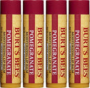 Burt's Bees Lip Balm Stocking Stuffer, Moisturizing Lip Care Holiday Gift, 100% Natural, Pomegranate with Beeswax & Fruit Extracts (4 Pack) Burt's Bees