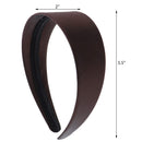 Brown 2 Inch Wide Satin Hard Headband with No Teeth Head band for Women and Girls (Motique Accessories) Motique Accessories