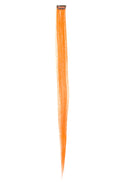 SWACC 7 Pcs Full Head Party Highlights Clip on in Hair Extensions Colored Hair Streak Synthetic Hairpieces (22-Inch Straight, Orange) SWACC