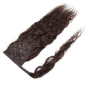 100% Human Hair Ponytail Extensions 18 Inches Wrap Around Human Hair Ponytail With Comb Clip in One Piece Pony Tail Hairpiece Long Corn Wave Curly For Black Women