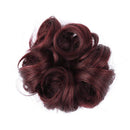 Bella Hair 100% Human Hair Scrunchies Messy Bun Hair Piece for Women Wavy Curly Up-Do Chignon Extensions (#99J Red Wine/#118 Burgundy)