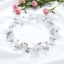 Yean Bride Crystal Wedding Hair Vine Pearl Bridal Long Headband Hair Accessories for Women and Girls (Silver) Yean