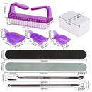 Gel Nail Polish Remover Tools, 20pcs Fingernail &Toenail Clips 114Pcs Nail Pads 5pcs 100/180 Grits Nail Files 400/4000 Grits Nail Buffer Nail Scraper for Dip Powder NailBy Teenitor Teenitor