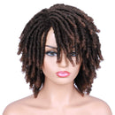 Lady Hanne Dreadlock Wig Black Brown Short Curly Braided Twist Dreadlock Wigs Heat Resistant Synthetic Daily Party Replacement Wig for Women Lady Hanne