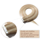 40 PCS Tape In Human Hair Extensions Double Side Tape Skin Weft Invisible Hair Extensions Hightlight Balayage Silk Straight For Women (20'',100g/40pcs,