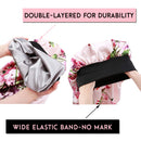 Sent Hair Extra Long Satin Bonnet Sleep Cap for Women Double Layer Silky Hair Bonnet for Braids,Curly,Long Hair- Soft Elastic Band,Pink Floral sent hair