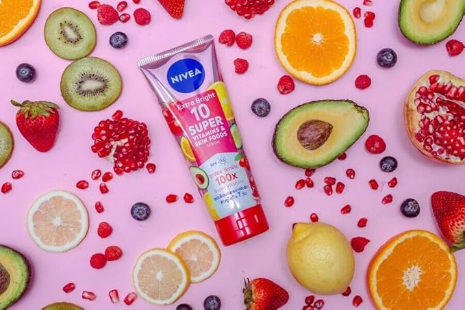 NIVEA Extra Bright 10 Super Vitamins & Skin Foods Body Serum Lotion, Size 320ml, 10.82 Oz (Pack Of 1) - Infinity Warehouse