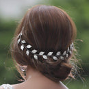 Yean Wedding Headband Gold Leaf Bridal Headpieces for Bridesmaid and Flowergirls (15.7 Inches)(Silver) Yean