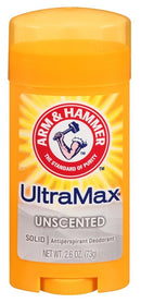 Arm & Hammer Deodorant 2.6oz Solid Ultra Max Unscented (2 Pack) ACE