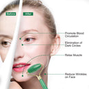 Deciniee Jade Roller for Face - 100% Real Natural Jade Face Roller and Gua Sha Massage Skin Care Tool - Anti Aging Jade Face Massager Facial Roller for Eye, Neck and Body Deciniee