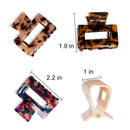MagicSky 4PCS Hair Claw Clips, Acrylic Hair Banana Barrettes, Celluloid French Butterfly Jaw Clips, Tortoise Shell Grip Pin Teeth Clamp -Leopard print Stylish Hair Accessories for Women Girls Magicsky