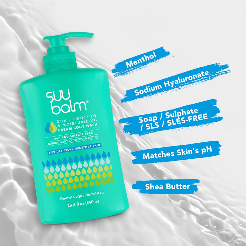 Anti Itch Body Wash, Eczema Bodywash for adults, Psoriasis Body Wash, Moisturising Cleanser for Dry Itchy Skin Relief, Derm-Formulated with Menthol & Shea Butter, Sulfate & Fragrance Free, 28.4 fl oz Infinity Warehouse