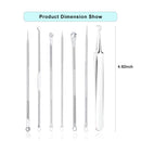 7PCS Blackhead Remover, Blackheads Extraction Removal Tool, Blemish Acne Pimple Extractor, Stainless Steel Removing Kit, Nose Face Clean Tools by OMDEAL OMDEAL