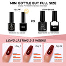 MEFA Gel Nail Polish Pink Set, 6 Colors Valentine's Day Light/Hot Pink Cherry Blossom Strawberry Tones Soak Off Long Lasting Romantic Starter Kit Nail Art DIY Design Salon Manicure Gift for Women Girls Beginners MEFA