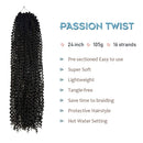 Niseyo 7 Packs Passion Twist Hair 24 Inch Ombre Water Wave Crochet Hair for Passion Twist Crochet Hair Long Bohemian Locs Braiding Hair Extensions (7Packs 1