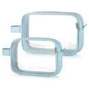 GAGAKU Clear Toiletry Bag Transparent Makeup Bags Set Waterproof Wash Bag 2pcs - Light Blue GAGAKU