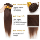 Silky Straight Human Hair Bundle Sew in Brazilian Hair Weft 14 inches Dark Brown 1 Bundle 100g Soft Long Remy Hair Weave Extension for Afro American Black Women
