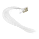 SWACC 12 Pcs Straight One Color Party Highlights Clip on in Hair Extensions Colored Hair Streak Synthetic Hairpieces (White) SWACC