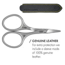 GERMANIKURE Tower Point Cuticle Scissors - Self-Sharpening FINOX22 Titanium Coated Stainless Steel Professional Manicure Tools in Leather Case - Ethically Made in Solingen Germany - 2705 GERMANIKURE