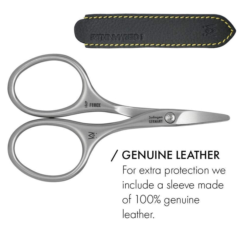 GERMANIKURE Professional Nail Cutter Scissors - Self-Sharpening FINOX22 Titanium Coated Stainless Steel Manicure Tools in Leather Case - Ethically Made in Solingen Germany - 2704 GERmanikure