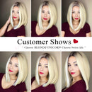 Ombre Blonde Lace Front Bob wigs Middle Part Bob Hair Wig for Women BLONDE UNICORN Straight Hair Wigs BLONDE UNICORN