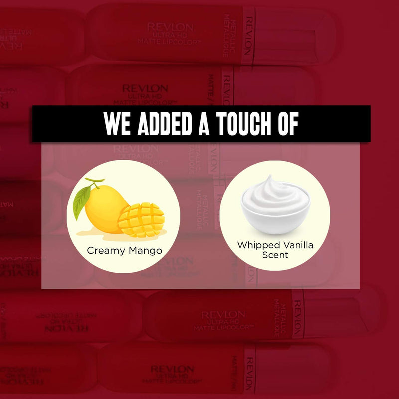 Revlon Ultra HD Matte Lipcolor, Velvety Lightweight Matte Liquid Lipstick in Red / Coral, Romance (660), 0.2 oz REVLON