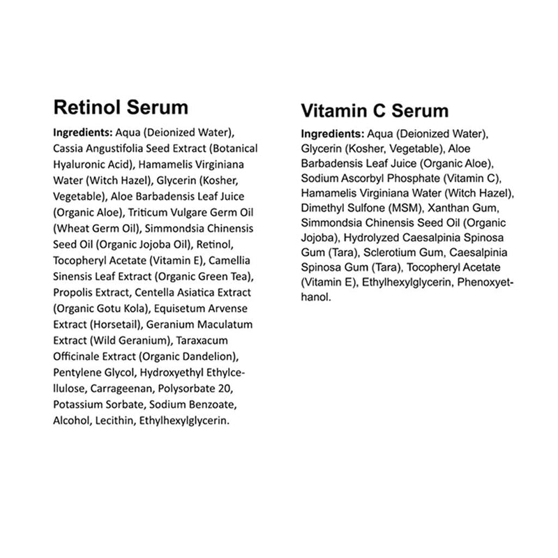 NEW LOOK | Tree of Life Vitamin C Brightening Serum and Retinol Firming Serum, Turn Back Time Facial Serum Duo, Glowing & Revitalizing Skin, 2 Count x 1 Fl Oz Tree of Life Beauty