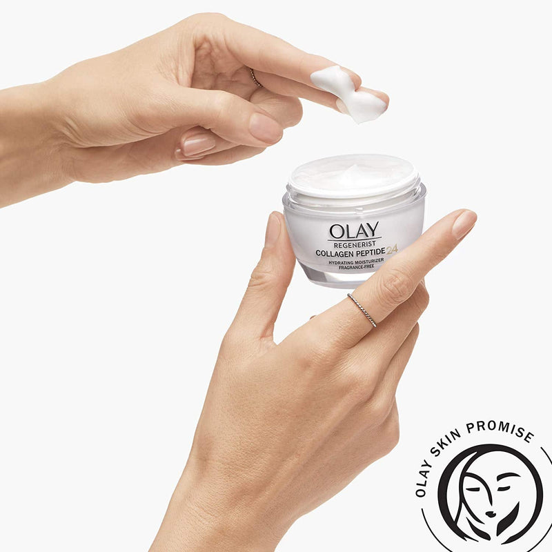 Olay Regenerist Collagen Peptide 24 Face Moisturizer with Vitamin B3, Fragrance Free, 1.7 Oz + Whip Face Moisturizer Travel/Trial Size Gift Set Olay