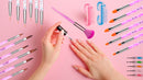 AROIC 28 Pcs Acrylic Nail Brush Set Including 7 Pcs UV Gel Nail Art Brushes, 6 Pcs 3D Nail Extension Brush, 5Pcs Double Ended Dotting Nail Pen For Nail Art DIY With White Box, colorful AROIC