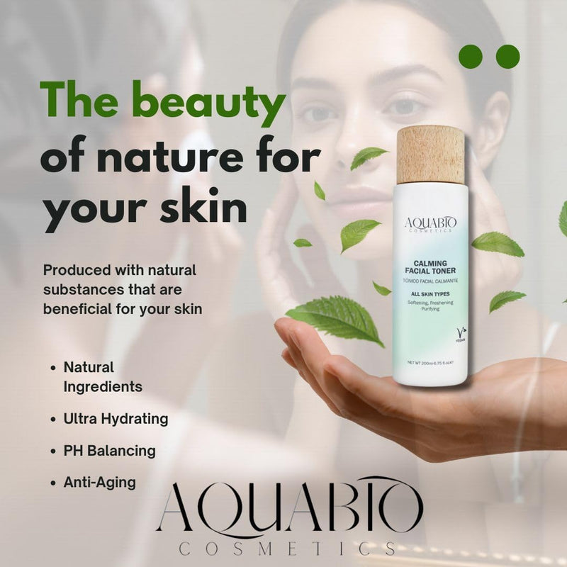 AquaBio Organic Hydrating Toner with Rose Water & Aloe Vera, Moisturizing Toner for Dry Skin, Vegan & Alcohol-Free, Calming & Nourishing, Gentle & Balancing, Purifying & Brightening Formula 6.75 Oz Infinity Warehouse