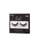 KISS Lash Couture Matte Black Faux Mink Collection, False Eyelashes 1-Pack, Soft Real Mink Texture & Matte Finish, High Impact Color, 3D Volume, Knot-Free Lash Band, Reusable, Matte Sheer, 1 Pair KISS