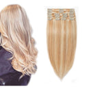 MY-LADY Clip in 100% Remy Human Hair Extensions Highlighted Highlight Full Head 8pcs 18clips Short Soft Silky Straight 10" / 10 inch 70g,