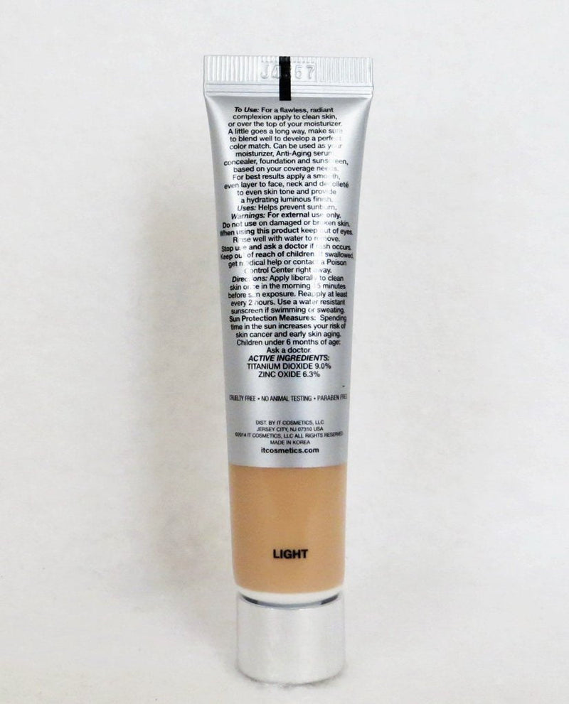 IT Cosmetics Your Skin But Better CC+ Cream Travel Size, Light (W) - Color Correcting Cream, Full-Coverage Foundation, Hydrating Serum & SPF 50+ Sunscreen - Natural Finish - 0.406 fl oz It Cosmetics