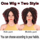 6" Short Dreadlock Wigs Braided Wigs for Black Women Kinky Twist Braiding Hair Faux Locs Crochet Hair Costume Cosplay Wigs Low Temperature Synthetic Fiber 200g (Red) N/P