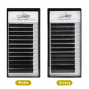 LASHVIEW SUPER MATTE Split Tips Flat Mink Black Ellipse Eyelash Extension Thickness 0.20mm C Curl Length 14mm Extremely Soft Application-friendly Semi-permanent Individual Lashes For Salon Use LASHVIEW