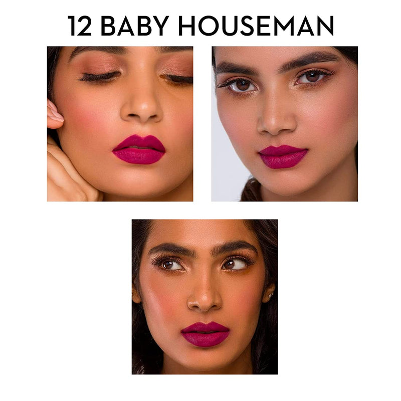 Sugar Cosmetics Matte As Hell Crayon Lipstick12 Baby Houseman (Deep Pink)Highly pigmented, Creamy Texture, Long lasting Matte Finish SUGAR Cosmetics