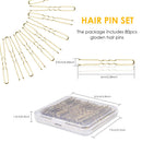 Blonde Bobby Pins,MORGLES 80Pcs U Shaped Hair Pins Blonde Hair Pins for Buns for Women Girls with Box (2.4 inch) MORGLES